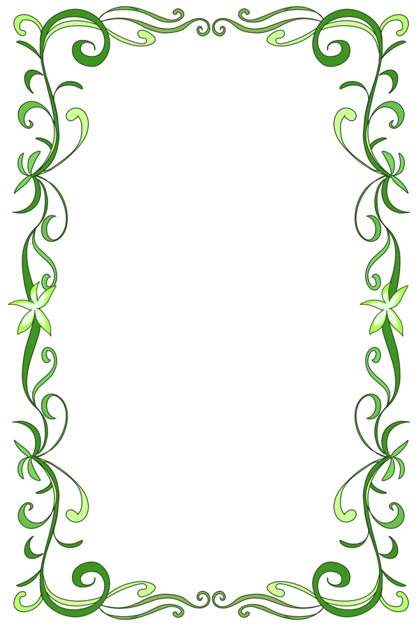 漂亮的绿色花藤边框