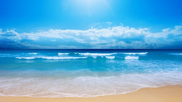 大海沙滩蓝天图片