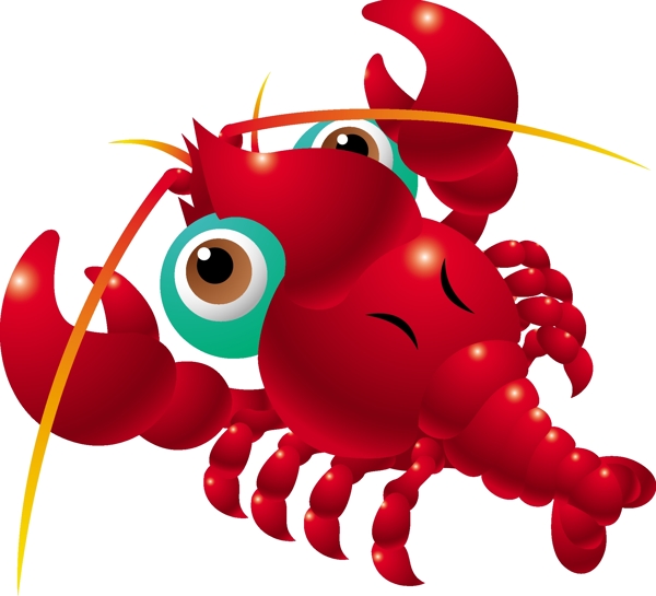螃蟹龙虾动物矢量图ai