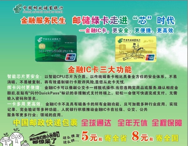 中国邮政金融卡功能图片