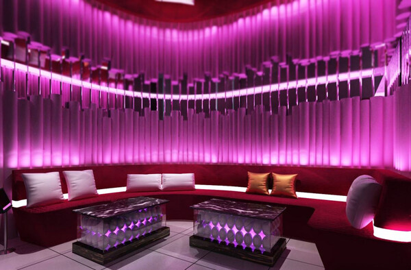 粉紫大气商业空间ktv包厢效果图设计图片