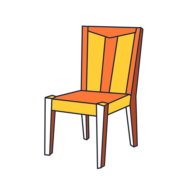 橘黄色的椅子插画