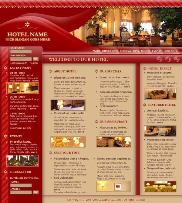 星级酒店PSD网页模板