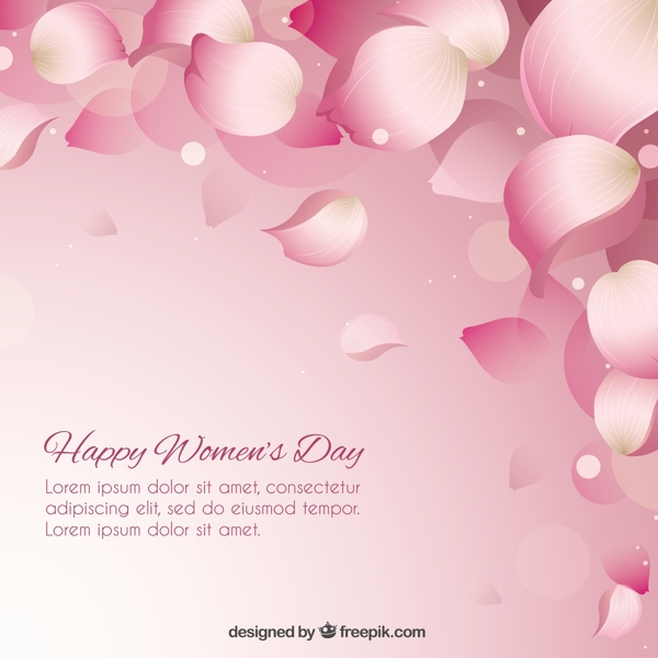 粉红色的花瓣妇女节背景