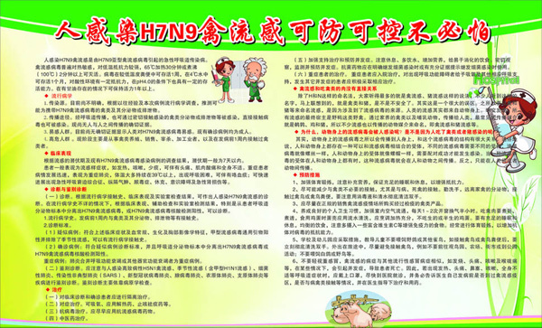 H7N9禽流感防控宣传栏矢量素材