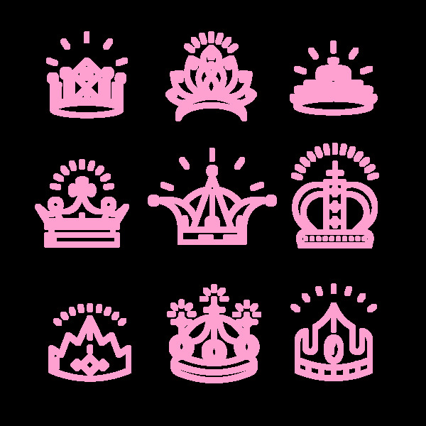 粉色皇冠图标免抠png透明图层素材