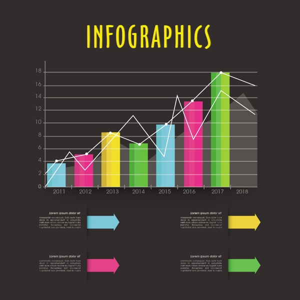 五颜六色的图表图表模板
