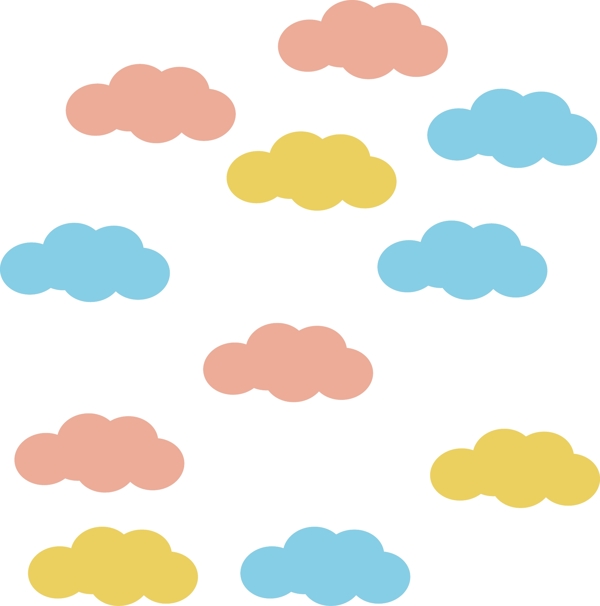可爱云朵背景装饰矢量图