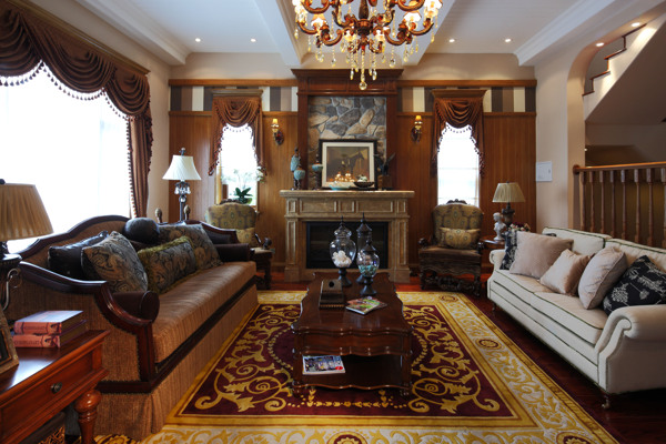 家装中式客厅装修效果图设计图片