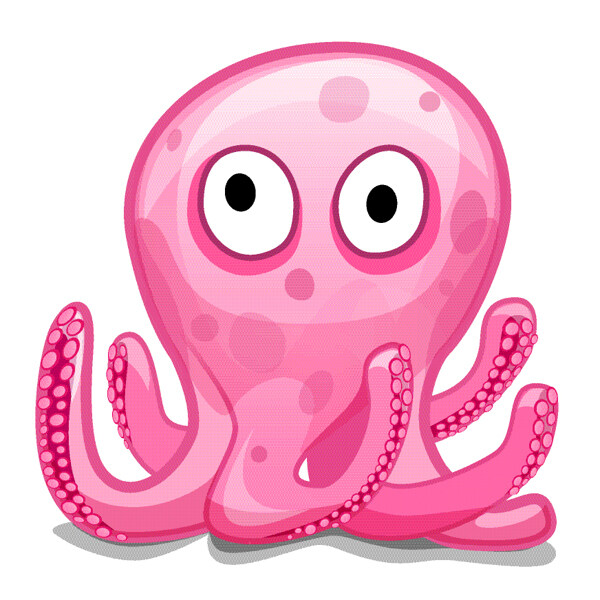 位图卡通动物章鱼可爱卡通色彩免费素材