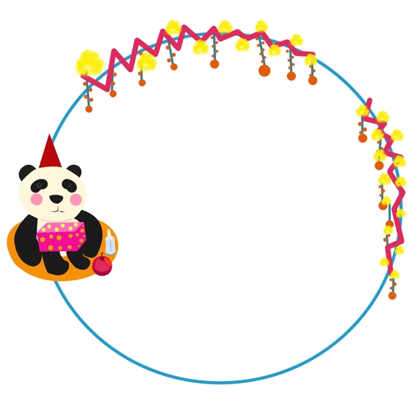 熊猫边框装饰插画
