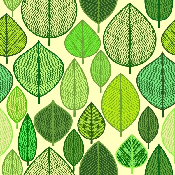 绿色文艺树叶图案背景