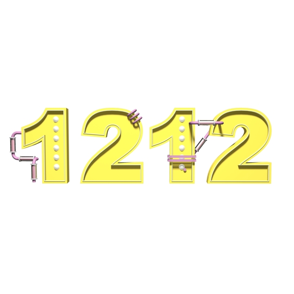 1212创意C4D立体艺术字设计