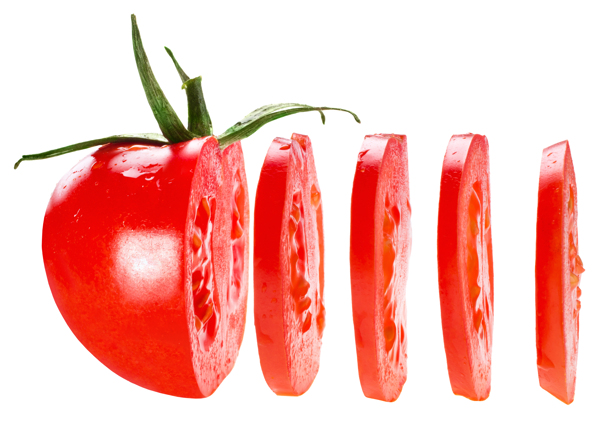 切成片的西红柿图片