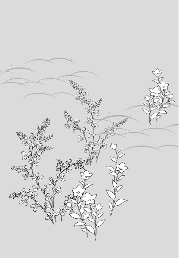 线描植物花卉矢量素材3桔梗.