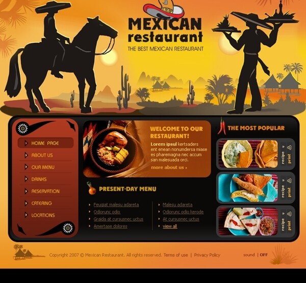 墨西哥美食主页欧美模板图片
