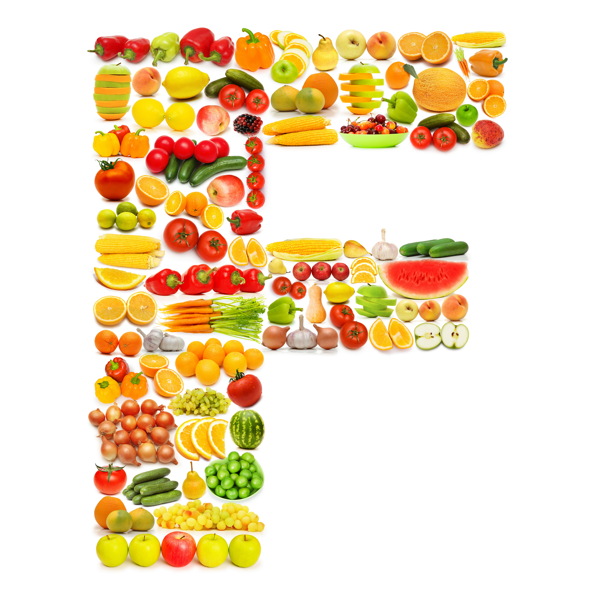 蔬菜水果组成的字母F图片
