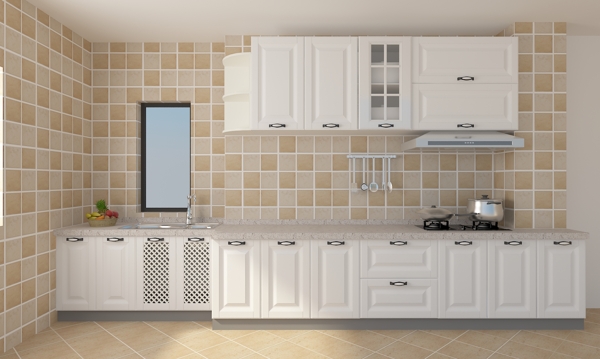 厨房白色橱柜效果图欧式门型