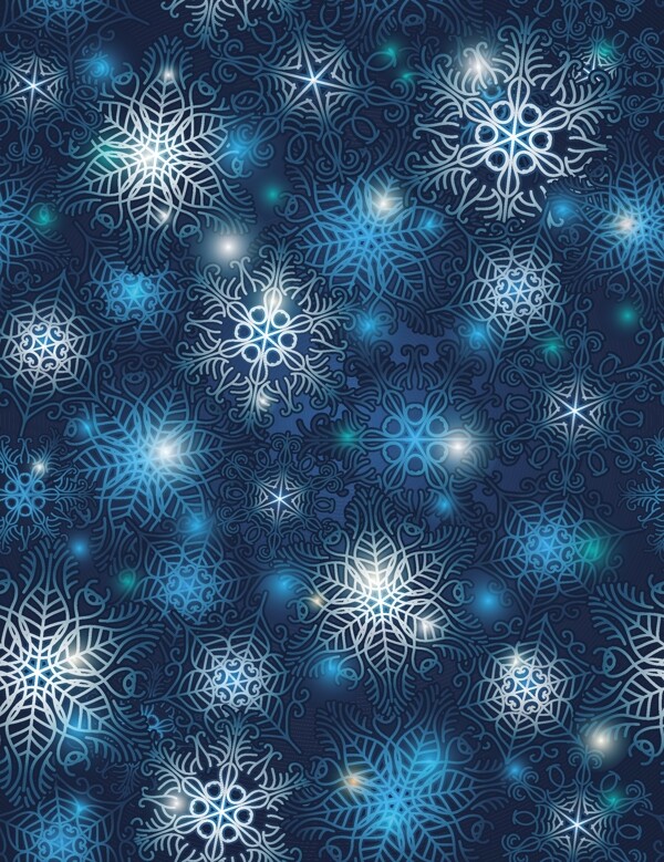 矢量冬季蓝色雪花背景素材
