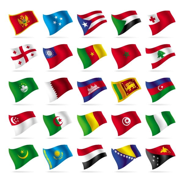不同的世界国旗元素矢量图04