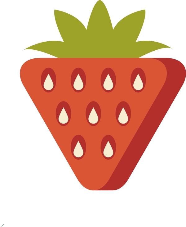 草莓水果扁平化图形