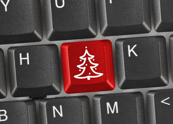 创意圣诞树键盘图片