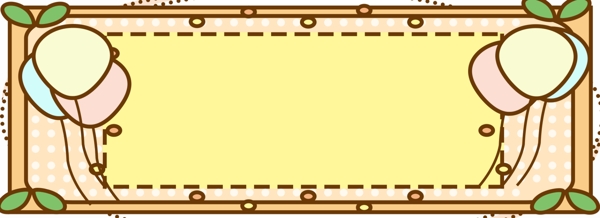 黄色可爱线条边框几何背景素材