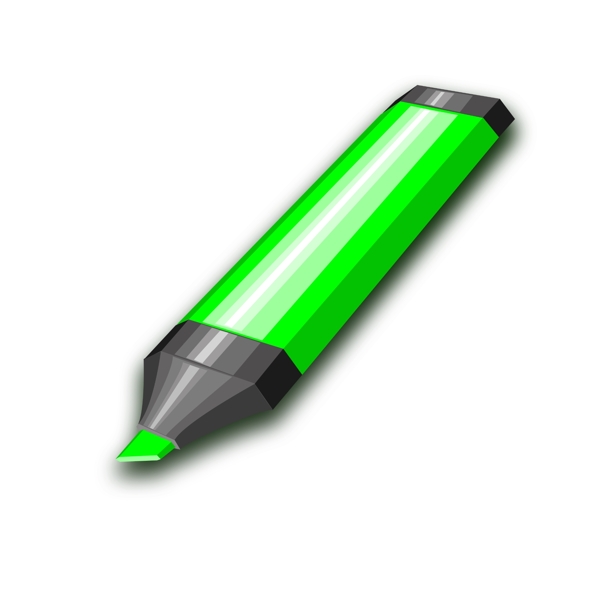 一支绿色画笔插图