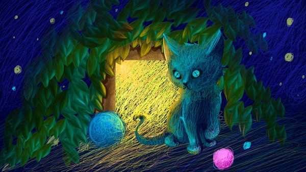 萌宠夜精灵猫居住在森林