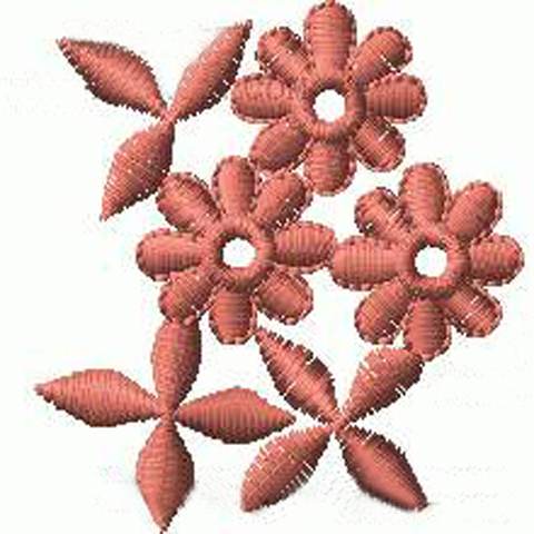 绣花植物花色彩赭红色免费素材