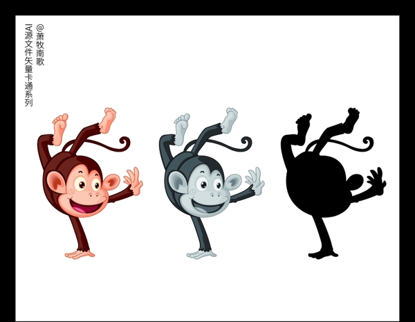 猴子卡通矢量AI源文件图片