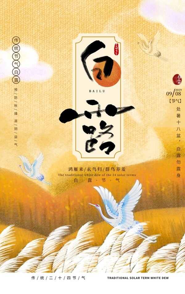 白露传统节日宣传海报素材图片