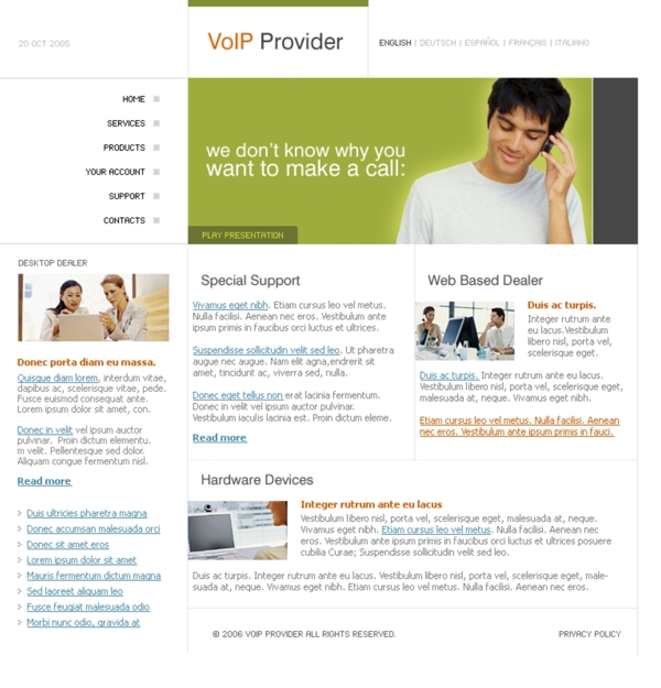 VoIP服务提供商网页模板
