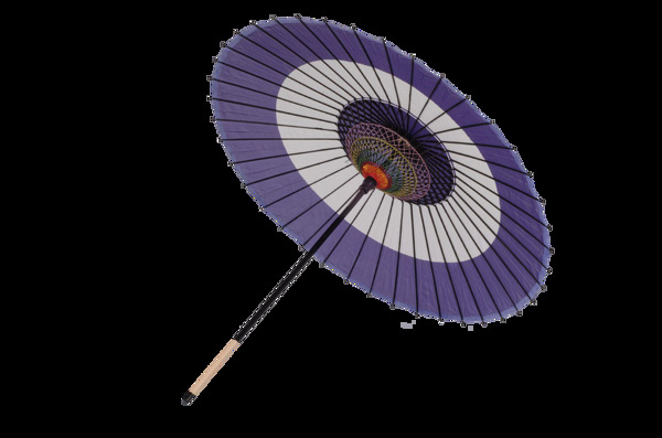 创意紫色雨伞png元素