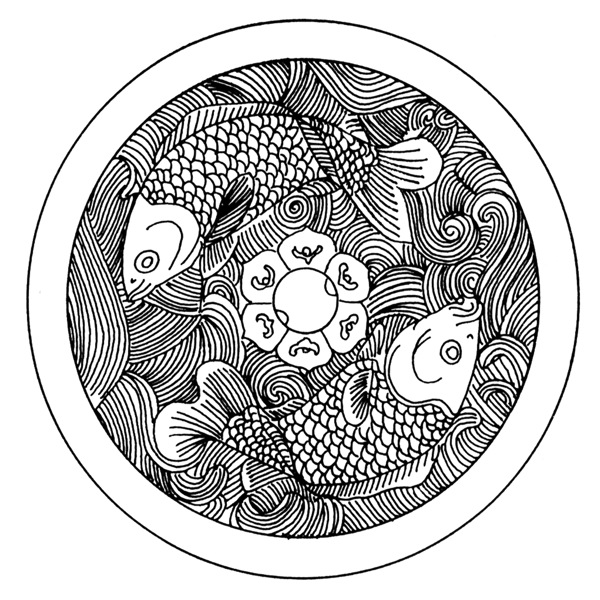 鱼虾纹样传统图案0076