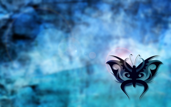 蓝色酷炫蝴蝶背景图片