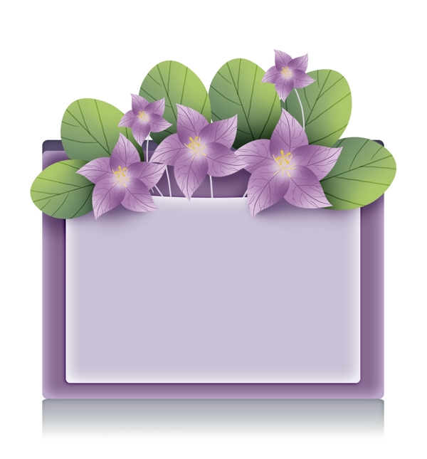 花朵立体紫色文本框