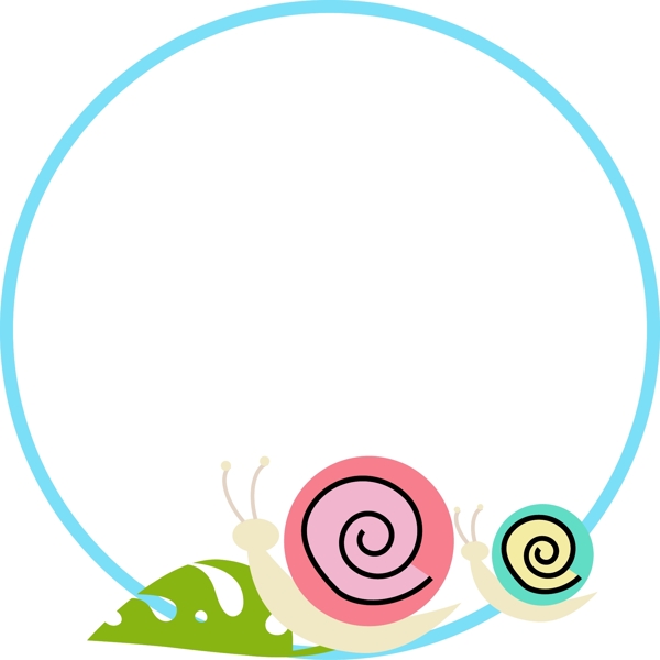 圆形蜗牛边框插图
