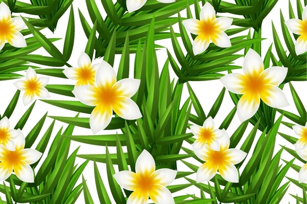创意绿色植物花草花朵背景矢量素