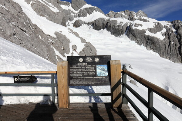 冰川分段景观指示牌图片