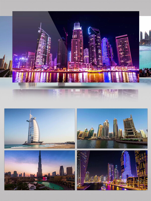 4k科技大厦梦幻智能城市喷美景观迪拜城市