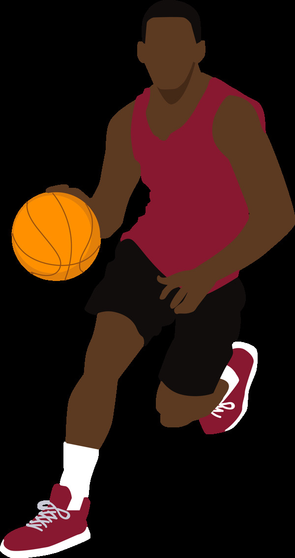 运球的篮球运动员插图免抠png透明素材