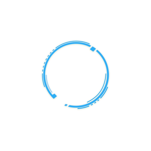 科技边框圆形多层蓝色微光精致复合元素