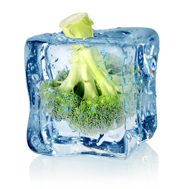 冰块里的花菜图片