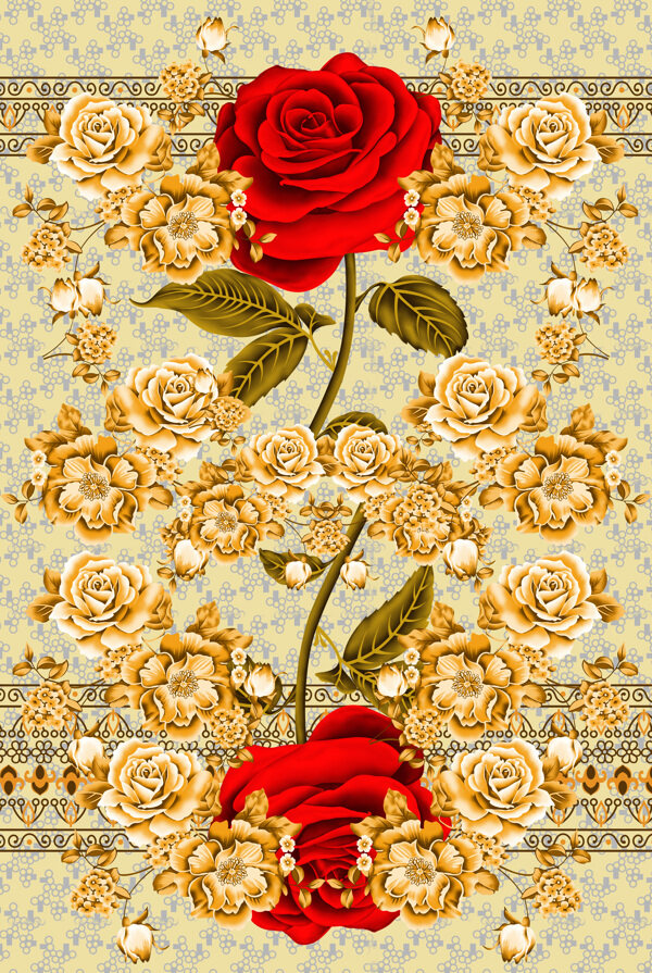 黄金花卉图案