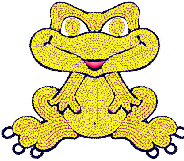 绣花动物青蛙色彩黄色免费素材