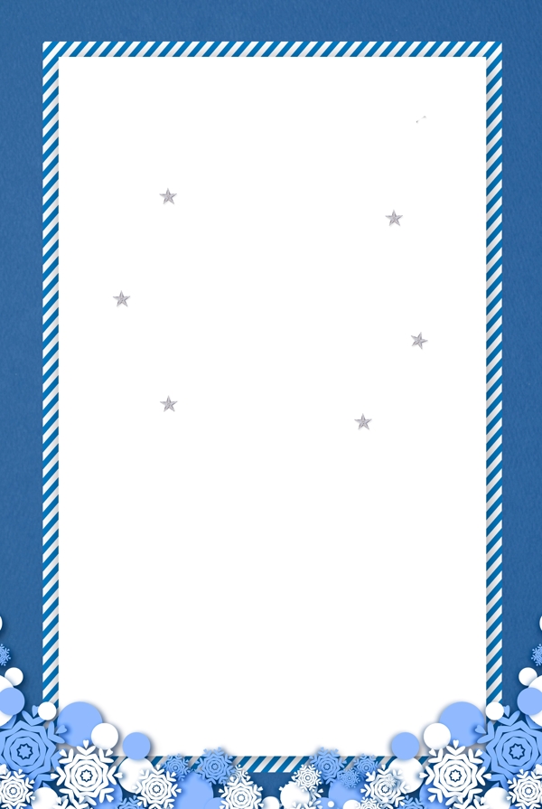 简约蓝色圣诞边框背景素材