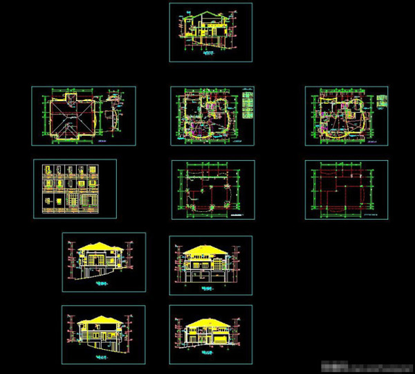 别墅cad施工图