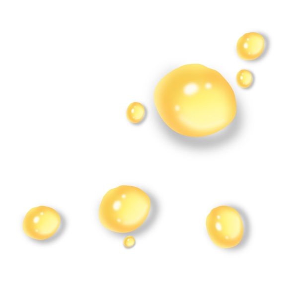 黄色可爱通透水滴油滴