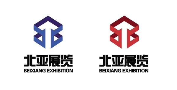 北亚展览公司logo设计双色版